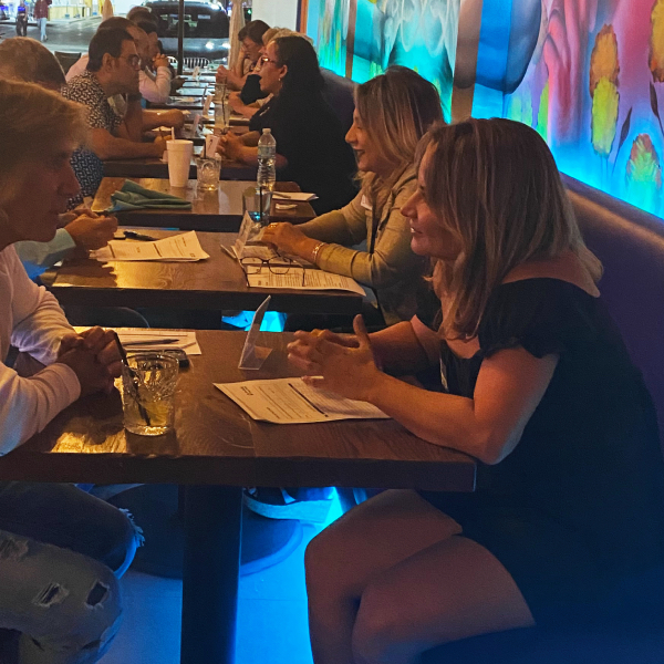 San Jose attendees of speed dating in California enjoying the event!